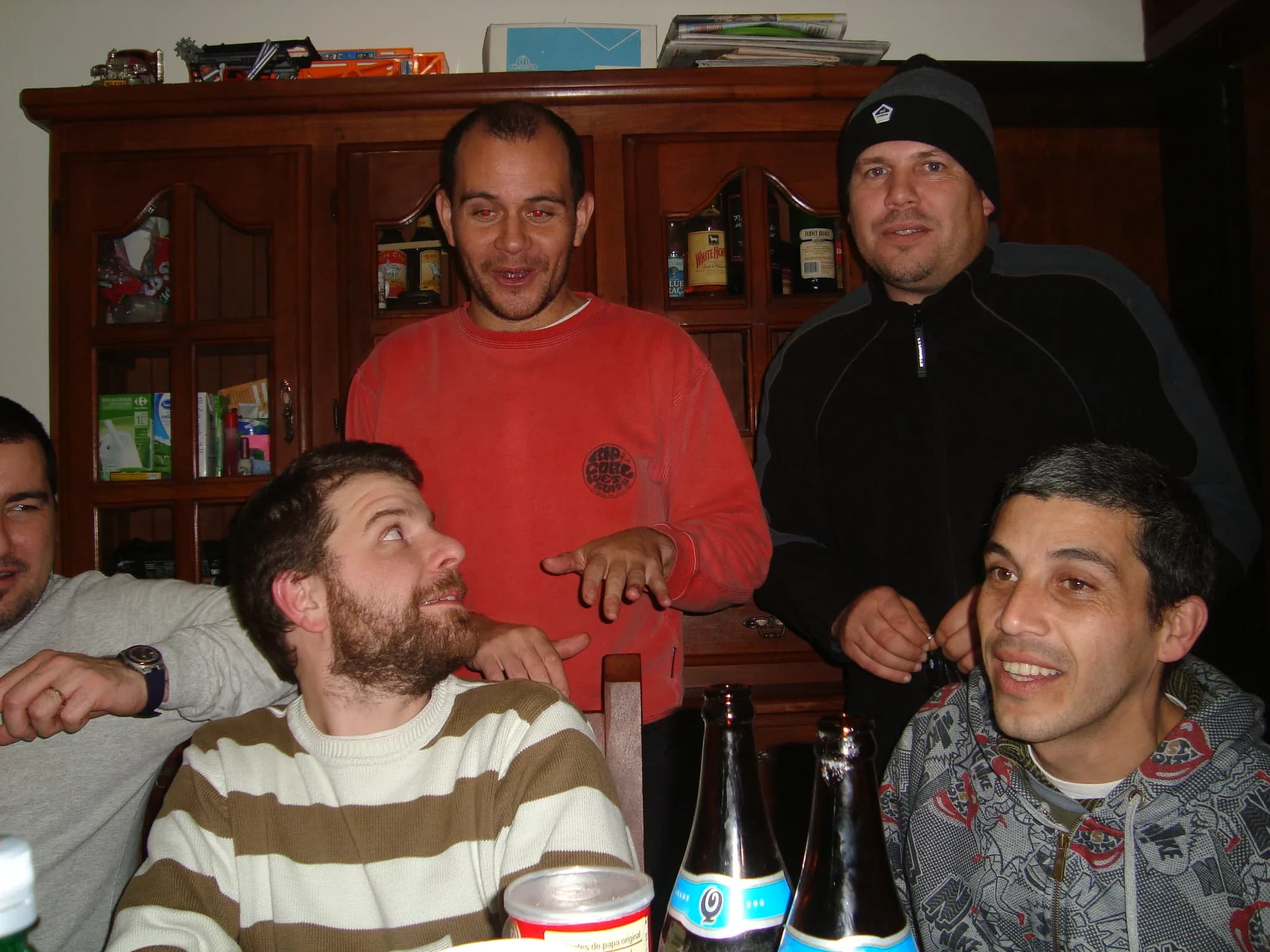 Asado. Nico, Guille, César y Javi