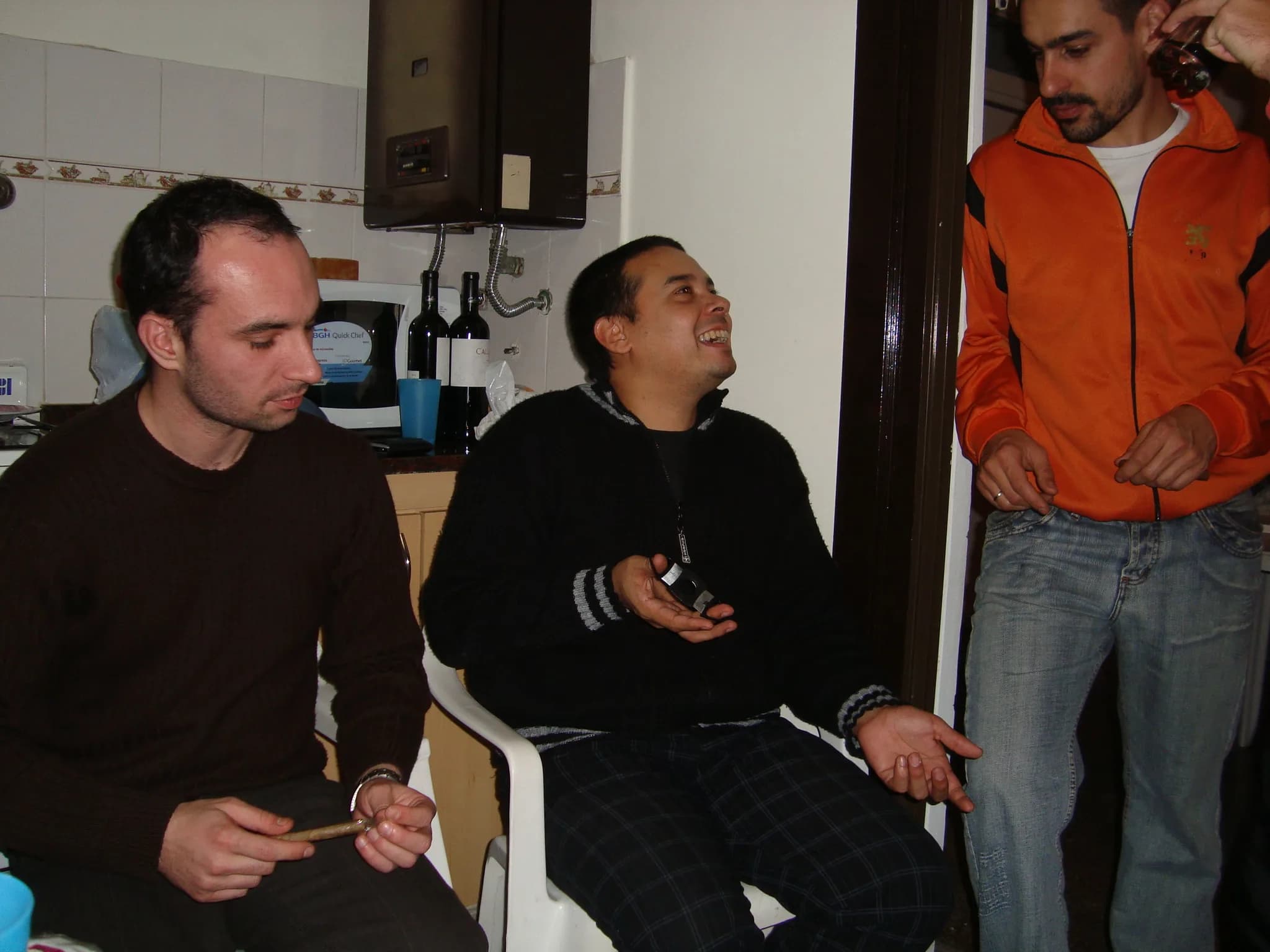 Asado. Max, Diego y Gera